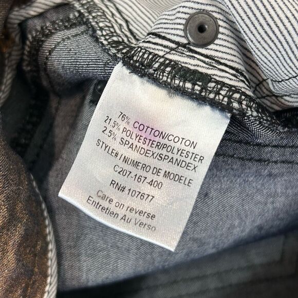 Alice + Olivia Gold Black Jeans 4 Metallic Skinny Cargo Pants y2k Stretch Low Ri - Picture 15 of 16